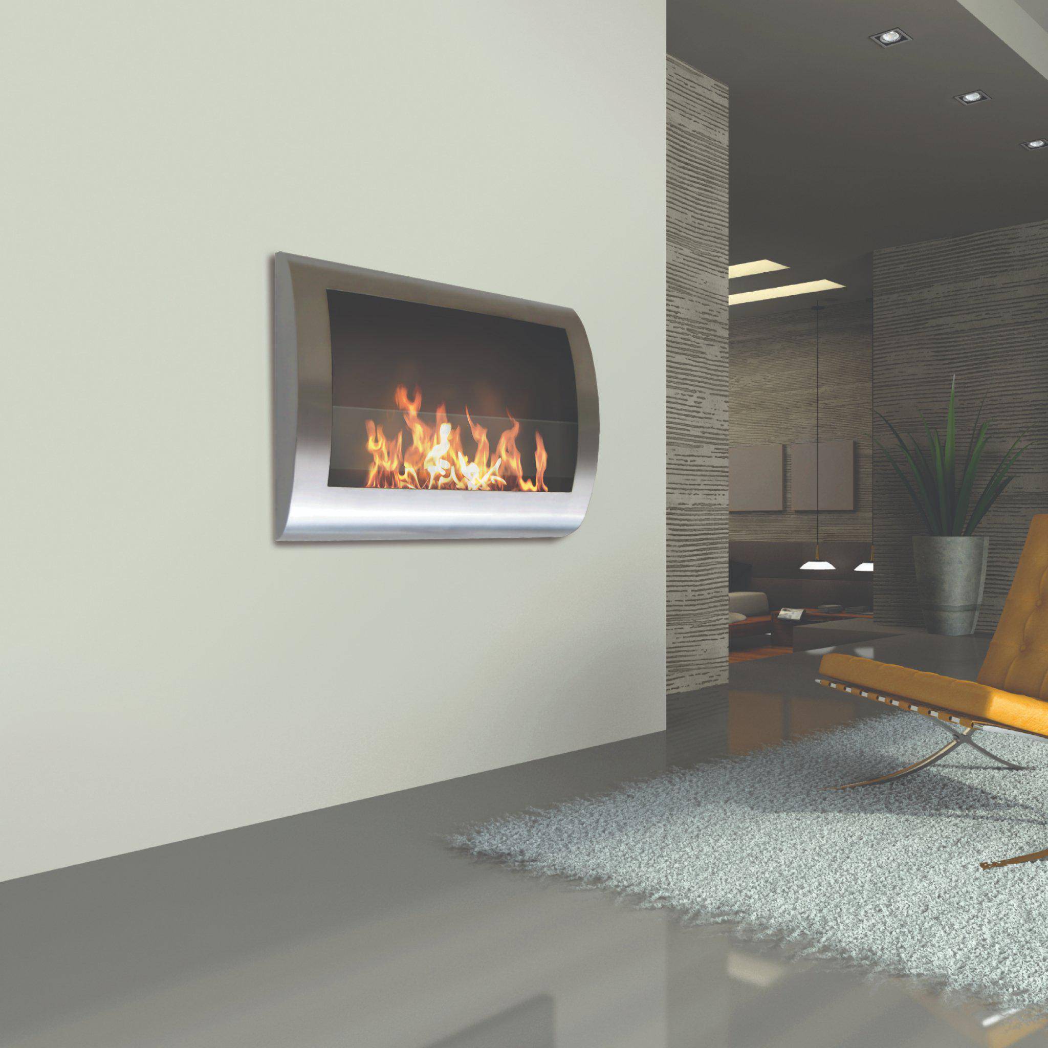 Anywhere Fireplace Ethanol Fireplaces Anywhere Fireplace Chelsea 90298 27" Stainless Steel Wall Mounted Ethanol Fireplace