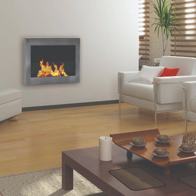 Anywhere Fireplace Ethanol Fireplaces Anywhere Fireplace Soho 90299 27" Brushed Stainless Steel Wall Mounted Ethanol Fireplace