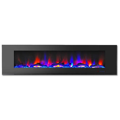 CAMBRIDGE Electric Fireplaces Cambridge 72" Black Wall-Mount Electric Fireplace with Multi-Color Flames