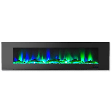 CAMBRIDGE Electric Fireplaces Cambridge 72" Black Wall-Mount Electric Fireplace with Multi-Color Flames