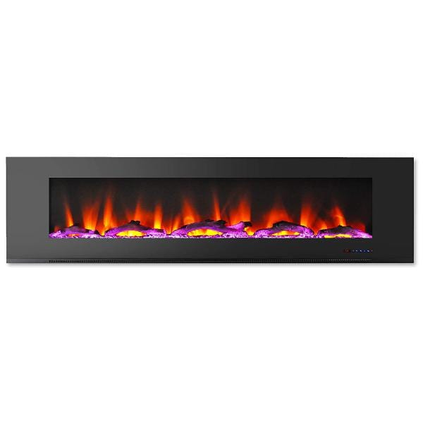 CAMBRIDGE Electric Fireplaces Cambridge 72" Black Wall-Mount Electric Fireplace with Multi-Color Flames