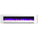 CAMBRIDGE Electric Fireplaces Cambridge 78" White Wall-Mount Electric Fireplace with Multi-Color Flames and Crystal Rock Display