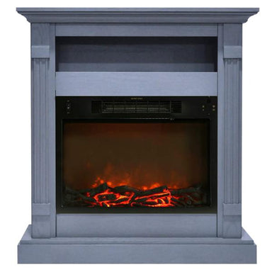 CAMBRIDGE Electric Fireplaces Cambridge Sienna 34" Slate Blue Freestanding Electric Fireplace w/ Log Insert Mantel