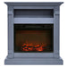 CAMBRIDGE Electric Fireplaces Cambridge Sienna 34" Slate Blue Freestanding Electric Fireplace w/ Log Insert Mantel