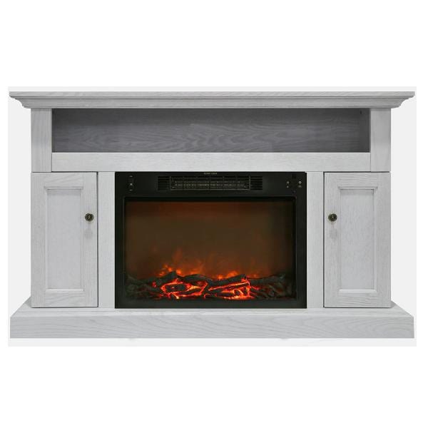 CAMBRIDGE Electric Fireplaces Cambridge Sorrento 47'' White Freestanding Electric Fireplace with Log Insert and Remote