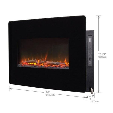 Image of Dimplex Winslow 48" Black Wall Mounted Linear Electric Fireplace-Modern Ethanol Fireplaces