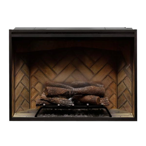 Image of Dimplex Revillusion® 30" Herringbone Built-In Firebox with Log Set-Modern Ethanol Fireplaces