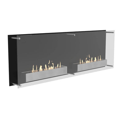 Decoflame Ethanol Fireplaces Decoflame Atlantic Twin 66" Black Manual Wall Mounted Ethanol Fireplace