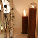 Decoflame Ethanol Fireplaces Decoflame Dubai Round Tower 63" Corten Freestanding Outdoor Ethanol Fireplace