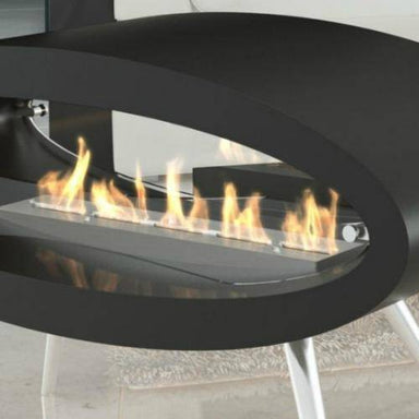 Decoflame Ethanol Fireplaces Decoflame Ellipse 44" Black Freestanding Ethanol Fireplace