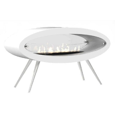 Decoflame Ethanol Fireplaces Decoflame Ellipse 44" White Freestanding Ethanol Fireplace