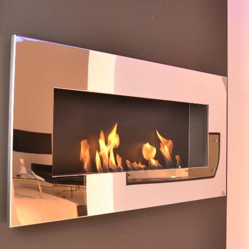 Decoflame Ethanol Fireplaces Decoflame New York Empire 45" Brushed Stainless Steel Wall Mounted Ethanol Fireplace