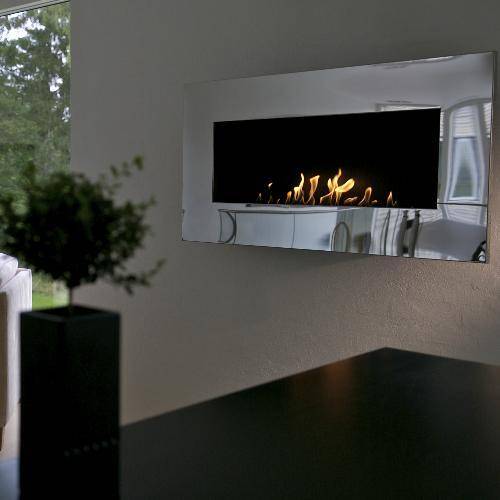 Decoflame Ethanol Fireplaces Decoflame New York Empire 45" Brushed Stainless Steel Wall Mounted Ethanol Fireplace