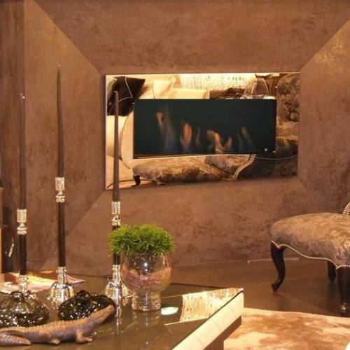 Decoflame Ethanol Fireplaces Decoflame New York Empire 45" Brushed Stainless Steel Wall Mounted Ethanol Fireplace