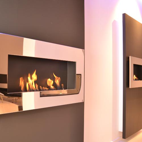 Decoflame Ethanol Fireplaces Decoflame New York Empire 45" Brushed Stainless Steel Wall Mounted Ethanol Fireplace