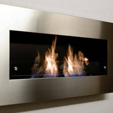 Decoflame Ethanol Fireplaces Decoflame New York Empire 45" Brushed Stainless Steel Wall Mounted Ethanol Fireplace