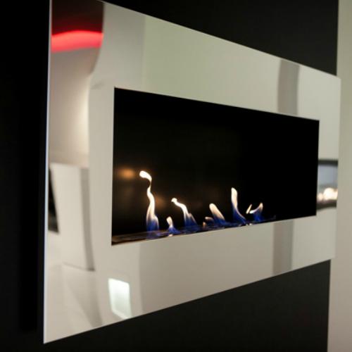 Decoflame Ethanol Fireplaces Decoflame New York Empire 45" Brushed Stainless Steel Wall Mounted Ethanol Fireplace