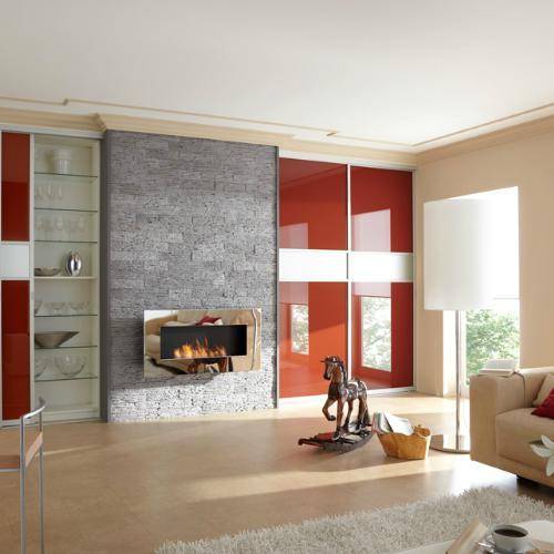 Decoflame Ethanol Fireplaces Decoflame New York Empire 45" Brushed Stainless Steel Wall Mounted Ethanol Fireplace