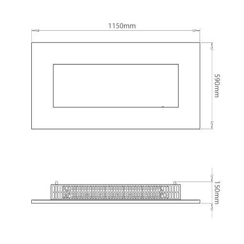 Decoflame Ethanol Fireplaces Decoflame New York Empire 45" Polished Wall Mounted Ethanol Fireplace