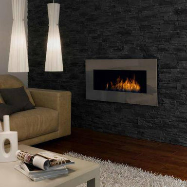 Decoflame Ethanol Fireplaces Decoflame New York Plaza 35" Black Wall Mounted Ethanol Fireplace