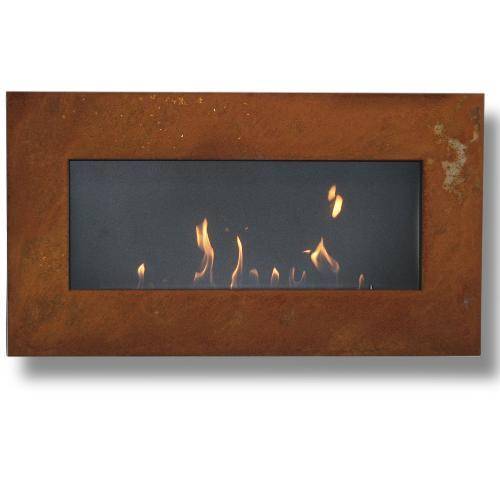 Decoflame Ethanol Fireplaces Decoflame New York Plaza 35" Rusty Wall Mounted Ethanol Fireplace