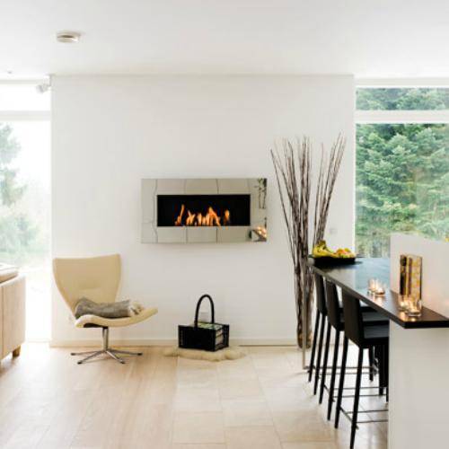 Decoflame Ethanol Fireplaces Decoflame New York Plaza 35" Rusty Wall Mounted Ethanol Fireplace