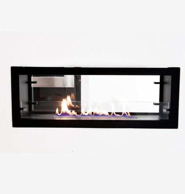 Decoflame Ethanol Fireplaces Decoflame Orlando 47" Black Automatic Two-Sided Ethanol Fireplace Insert