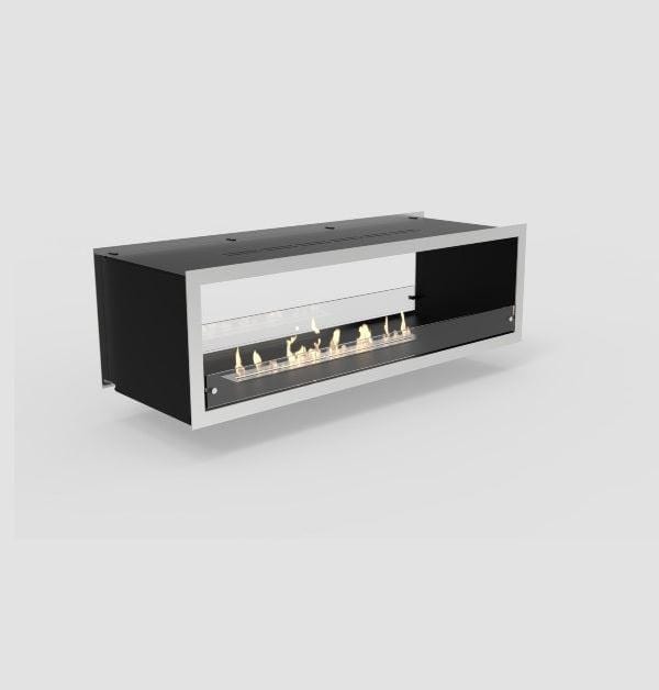 Decoflame Ethanol Fireplaces Decoflame Orlando 49" Black Manual Two-Sided Ethanol Fireplace Inserts