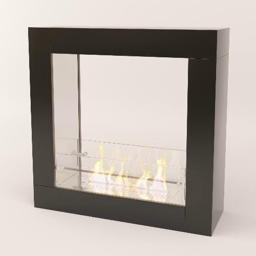 Decoflame Ethanol Fireplaces Brushed Decoflame Sydney Black Freestanding Ethanol Fireplace