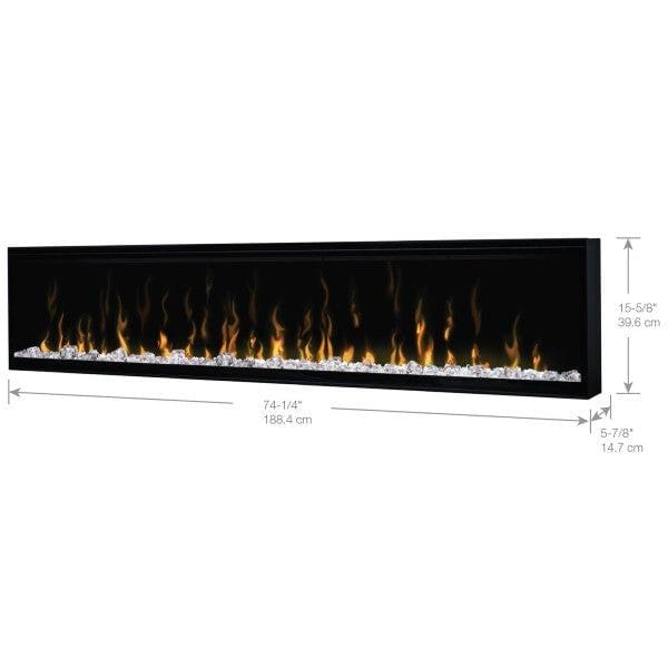 DIMPLEX Electric Fireplaces Dimplex IgniteXL® 74" Black Built-in Linear Electric Fireplace