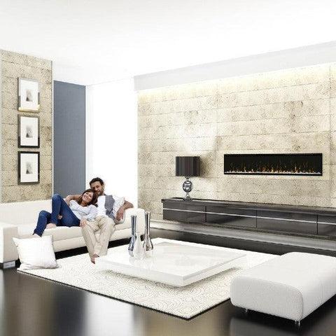Image of Dimplex IgniteXL® 74" Black Built-in Linear Electric Fireplace-Modern Ethanol Fireplaces