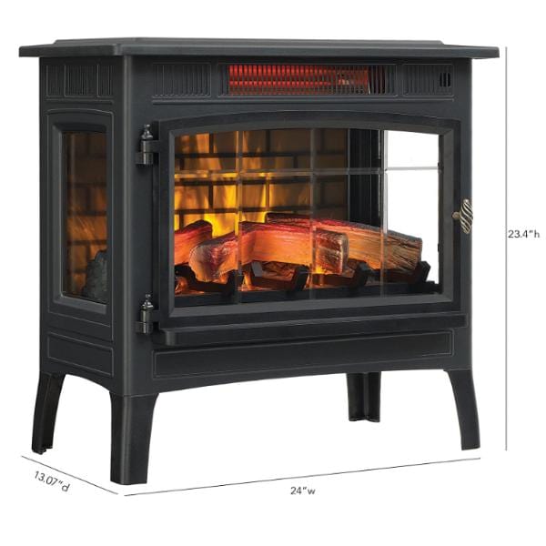 Duraflame Electric Fireplaces Duraflame DFI-5010-01 24" Black Infrared Freestanding Electric Fireplace with 3D Flame