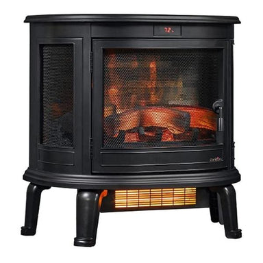 Duraflame Electric Fireplaces Duraflame DFI-7117-01 22" Black 3D Curved Front Infrared Electric Fireplace with Remote Control