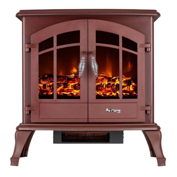 e-Flame USA Electric Fireplaces e-Flame USA Jasper 23" Rustic Red Freestanding Electric Fireplace Stove Heater