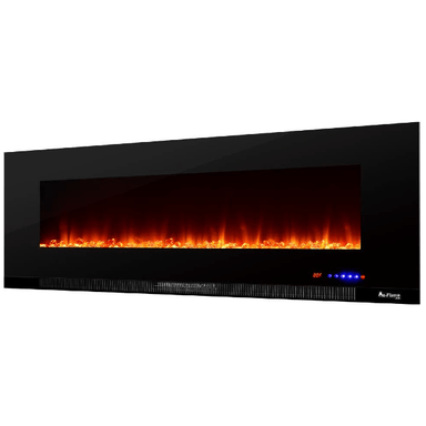 e-Flame USA Electric Fireplaces e-Flame USA Livingston 60" Matte Black Wall Mount LED 3-D Electric Fireplace Stove