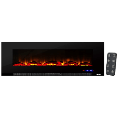 e-Flame USA Electric Fireplaces e-Flame USA Livingston 60" Matte Black Wall Mount LED 3-D Electric Fireplace Stove