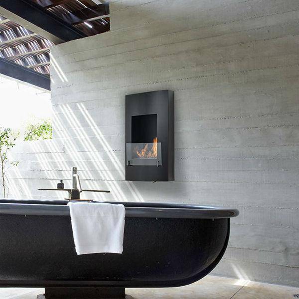 Eco-Feu Ethanol Fireplaces Eco-Feu Hollywood 18" Matte Black Wall Mounted Ethanol Fireplace WU-00146