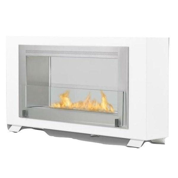 Eco-Feu Ethanol Fireplaces Eco-Feu Montreal 41" Gloss White 2-Sided Ventless Ethanol Fireplace WS-00139