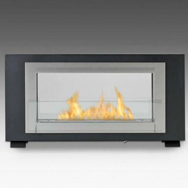 Eco-Feu Ethanol Fireplaces Eco-Feu Montreal 41" Matte Black 2-Sided Ventless Ethanol Fireplace w/ Molding WS-00166