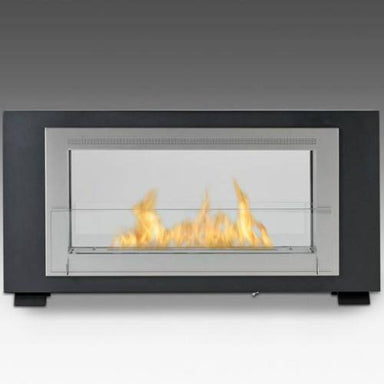 Eco-Feu Ethanol Fireplaces Eco-Feu Santa Cruz 63" Black 2-Sided Ventless Ethanol Fireplace w/ Spout WS-00079