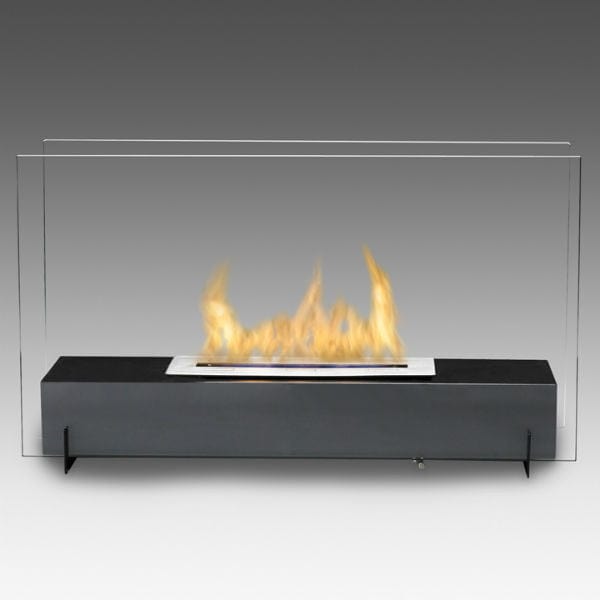 Eco-Feu Ethanol Fireplaces Eco-Feu Vision I 28" Black Freestanding Ethanol Fireplace w/ Spout WS-00094