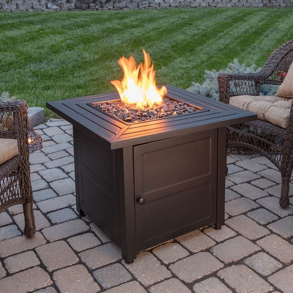 Endless Summer Gas Fireplaces Endless Summer 30" LP Gas Outdoor Fire Pit with 30-in Steel Mantel