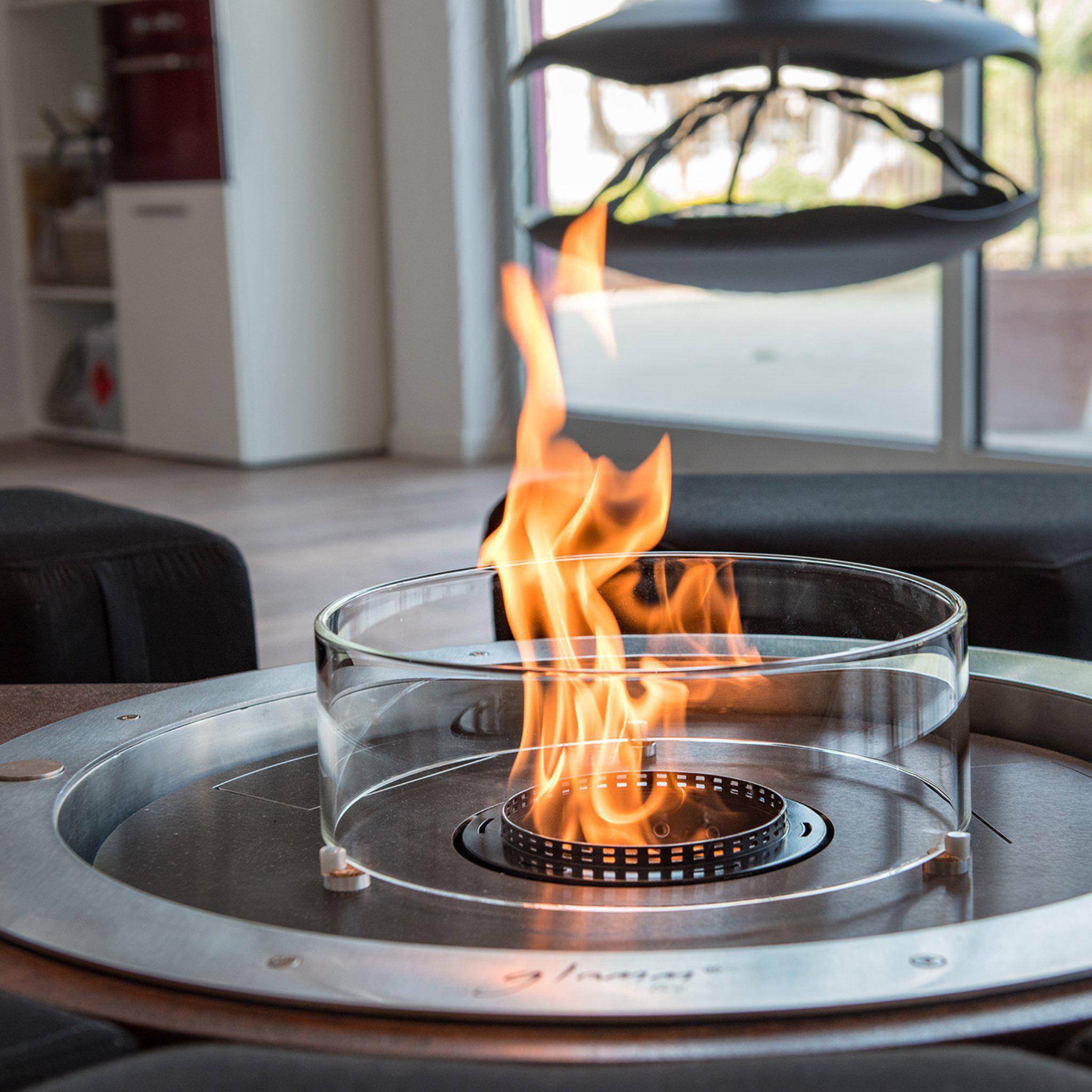 Glammfire Fire Round EVOPlus Automatic Ethanol Fireplace Insert-Modern Ethanol Fireplaces