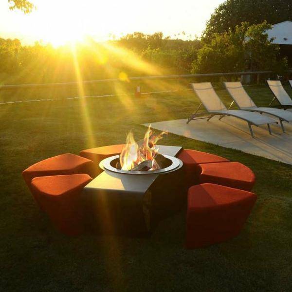 GlammFire Ethanol Fireplaces GlammFire Circus Outdoor Fire Pit with Benches - 15 inches