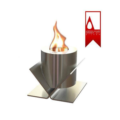 GlammFire Ethanol Fireplaces Brushed stainless steel GlammFire Kivo Tabletop Ethanol Fireplace - 5 inches