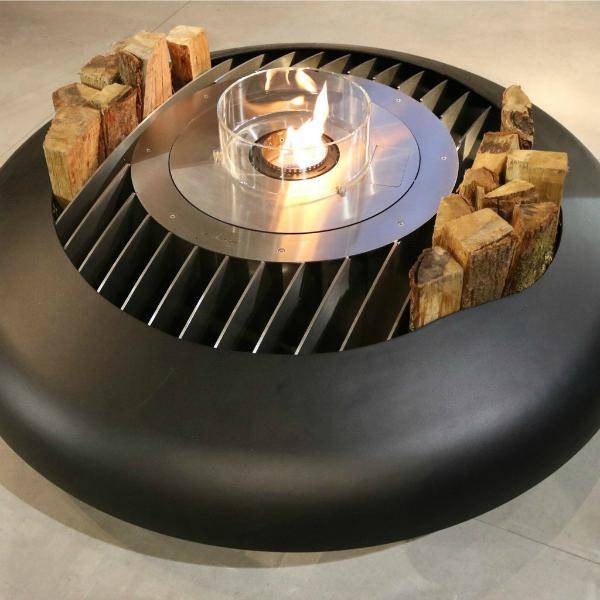 GlammFire Ethanol Fireplaces GlammFire Mime Fire Pit with Crea7ion EVO Plus Round Burner