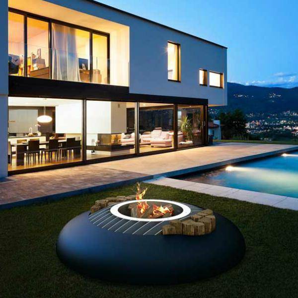 GlammFire Ethanol Fireplaces GlammFire Mime Fire Pit with Crea7ion EVO Plus Round Burner