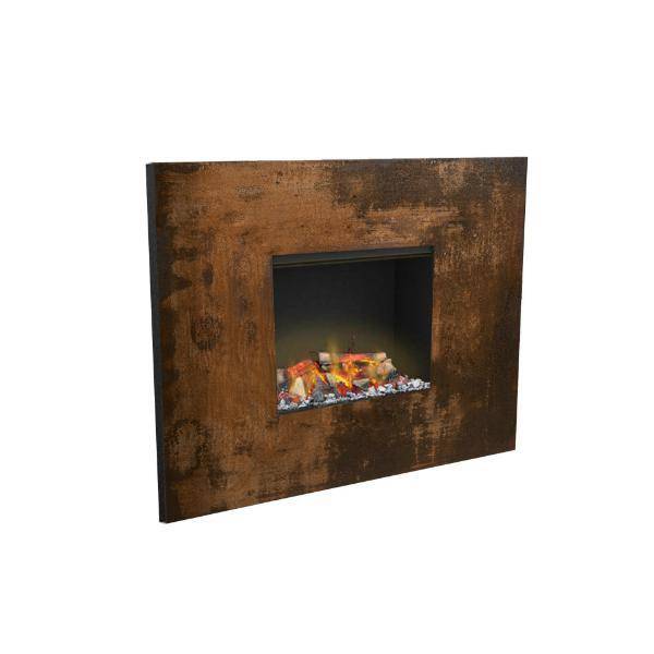 GlammFire Ethanol Fireplaces Black / Rusted corten steel frame GlammFire Senses 3D Recessed Ethanol Fireplace with Remote Control-35 inch