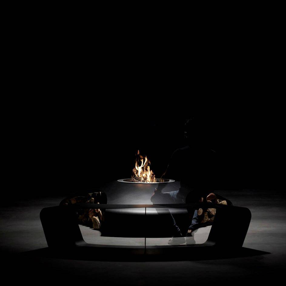 GlammFire Ethanol Fireplaces GlammFire Vaudeville Ethanol Firewood Charcoal Gas Fire Pit