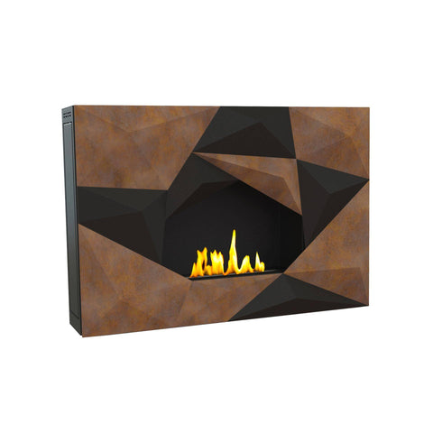 Image of GlammFire Crystal EVOPlus Automatic Wall Mounted Ethanol Fireplace 43"-Modern Ethanol Fireplaces